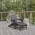 Flash Furniture LE-HMP-1044-110-GY-GG Gray HDPE Adirondack Chair with Cup Holder and Pull Out Ottoman addl-1