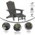 Flash Furniture LE-HMP-1044-110-GY-GG Gray HDPE Adirondack Chair with Cup Holder and Pull Out Ottoman addl-3