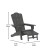 Flash Furniture LE-HMP-1044-110-GY-GG Gray HDPE Adirondack Chair with Cup Holder and Pull Out Ottoman addl-4