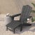 Flash Furniture LE-HMP-1044-110-GY-GG Gray HDPE Adirondack Chair with Cup Holder and Pull Out Ottoman addl-6