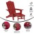 Flash Furniture LE-HMP-1044-110-RD-GG Red HDPE Adirondack Chair with Cup Holder and Pull Out Ottoman addl-3