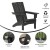 Flash Furniture LE-HMP-1045-10-BK-GG Black HDPE Adirondack Chair with Cup Holder addl-3