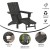 Flash Furniture LE-HMP-1045-110-BK-GG Black Adirondack Patio Chair with Ottoman and Cup Holder addl-3