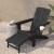 Flash Furniture LE-HMP-1045-110-BK-GG Black Adirondack Patio Chair with Ottoman and Cup Holder addl-6