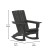 Flash Furniture LE-HMP-1045-31-BK-GG Black Adirondack Rocking Chair with Cup Holder addl-4