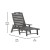 Flash Furniture LE-HMP-2017-414-GY-GG Gray All-Weather Adjustable Adirondack Lounge Chair with Cup Holder addl-4