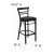 Flash Furniture XU-DG6R9BLAD-BAR-BLKV-GG Black Two-Slat Ladder Back Metal Bar Stool with Black Vinyl Seat addl-1
