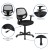 Flash Furniture LF-118P-T-BK-GG Mid-Back Black Mesh Swivel Ergonomic Task Office Chair with Arms addl-5