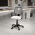 Flash Furniture LF-134-A-WH-GG Mid-Back White Mesh Swivel Task Office Chair with Pivot Back and Arms addl-1