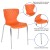 Flash Furniture LF-7-07C-ORNG-GG Contemporary Design Orange Plastic Stack Chair addl-3
