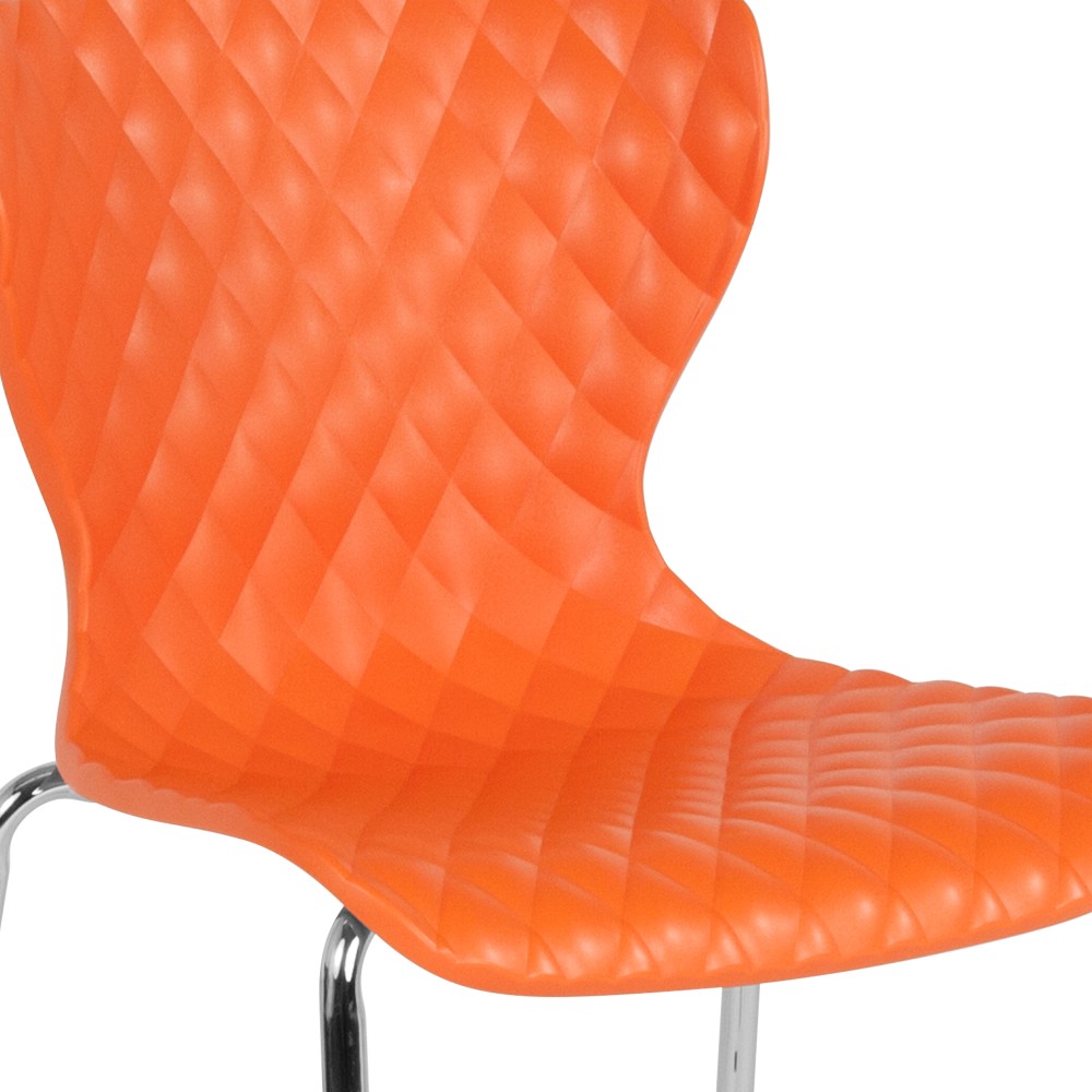 Flash Furniture LF-7-07C-ORNG-GG Contemporary Design Orange Plastic ...