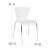 Flash Furniture LF-7-07C-WH-GG Contemporary Design White Plastic Stack Chair addl-4
