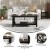 Flash Furniture LFS-2007-DKGRY-GG Farmhouse Style Wood Coffee Table with X-Frame Design and Lower Shelf. Dark Gray addl-3