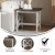 Flash Furniture LFS-4002-GRYWHT-GG Farmhouse Style Wood End Table with X-Frame Design, Acacia Gray and Rustic White addl-3
