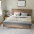 Flash Furniture MG-09004KB-K-OAK-GG King Size Solid Wood Platform Bed with Wooden Slats and Headboard, Light Brown addl-6