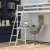 Flash Furniture MH-LBD5-WH-T-GG White Twin Size Loft Bed Frame with Desk, Guard Rails & Ladder addl-6