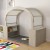 Flash Furniture MK-KE18007-GG Bright Beginning Wooden Quiet Corner Reading Nook with Two Storage Shelf Units and Canopy addl-1