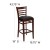 Flash Furniture XU-DGW0005BARLAD-WAL-BLKV-GG Ladder Back Walnut Wood Bar Stool with Black Vinyl Seat addl-1