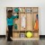 Flash Furniture MK-LCKR001-GG Natural Wood 5 Section School Coat Locker with Bench, Cubbies, and Storage Organizer Hook, 48"H x 48"L  addl-2
