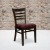 Flash Furniture XU-DGW0005LAD-WAL-BURV-GG Ladder Back Walnut Wood Chair with Burgundy Vinyl Seat addl-1