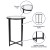 Flash Furniture NAN-CEK-1786-BK-GG 3 Piece Occasional Glass Top Coffee and End Table Set with Matte Black Frame addl-5