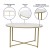Flash Furniture NAN-CEK-1787-MRBL-GG 3 Piece Occasional White Marbled Laminate Coffee and End Table Set with Brushed Gold Crisscross Frame addl-3