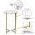 Flash Furniture NAN-CEK-1787-MRBL-GG 3 Piece Occasional White Marbled Laminate Coffee and End Table Set with Brushed Gold Crisscross Frame addl-4