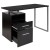 Flash Furniture NAN-JN-2634-G-GG Dark Ash Wood Grain Finish Computer Desk with Drawers and Silver Metal Frame addl-6