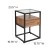 Flash Furniture NAN-JN-28102E-GG Rustic Wood Grain Finish Glass End Table with Drawer and Shelf addl-4