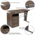 Flash Furniture NAN-WK-008-RU-GG Rustic Walnut Desk with Three Drawer Pedestal and Pull-Out Keyboard Tray addl-4