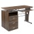 Flash Furniture NAN-WK-008-RU-GG Rustic Walnut Desk with Three Drawer Pedestal and Pull-Out Keyboard Tray addl-8