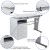 Flash Furniture NAN-WK-008-WH-GG White Desk with Three Drawer Pedestal and Pull-Out Keyboard Tray addl-4