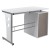 Flash Furniture NAN-WK-008-WH-GG White Desk with Three Drawer Pedestal and Pull-Out Keyboard Tray addl-6