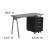 Flash Furniture NAN-WK-021A-GG Black Glass Computer Desk with Three Drawer Pedestal addl-4