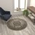 Flash Furniture NR-RG1274-44-IV-GG Collection Persian Style 4" x 4" Ivory Round Area Rug-Olefin Rug with Jute Backing addl-1