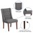 Flash Furniture QY-A91-GY-GG Hercules Preston Series Gray Fabric Tufted Parsons Chair addl-3