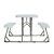 Flash Furniture RB-EBB-2432FD2-WH-GG Easy-Fold White Folding Plastic Kids Outdoor Picnic Table and Benches, Seats 4 Kids addl-8