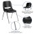 Flash Furniture RUT-16-BK-CHR-GG Hercules Black Ergonomic Shell Stack Chair with Chrome Frame and 16