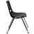 Flash Furniture RUT-16-BK-CHR-GG Hercules Black Ergonomic Shell Stack Chair with Chrome Frame and 16