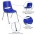 Flash Furniture RUT-16-NVY-CHR-GG Hercules Navy Ergonomic Shell Stack Chair with Chrome Frame and 16