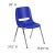 Flash Furniture RUT-16-NVY-CHR-GG Hercules Navy Ergonomic Shell Stack Chair with Chrome Frame and 16