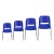Flash Furniture RUT-16-NVY-CHR-GG Hercules Navy Ergonomic Shell Stack Chair with Chrome Frame and 16