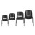Flash Furniture RUT-16-PDR-BLACK-GG Hercules Black Ergonomic Shell Stack Chair with Black Frame and 16