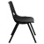Flash Furniture RUT-16-PDR-BLACK-GG Hercules Black Ergonomic Shell Stack Chair with Black Frame and 16