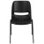 Flash Furniture RUT-16-PDR-BLACK-GG Hercules Black Ergonomic Shell Stack Chair with Black Frame and 16