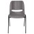 Flash Furniture RUT-16-PDR-GY-GG Hercules Gray Ergonomic Shell Stack Chair with Black Frame and 16