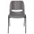 Flash Furniture RUT-16-PDR-GY-GG Hercules Gray Ergonomic Shell Stack Chair with Black Frame and 16