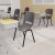 Flash Furniture RUT-16-PDR-GY-GG Hercules Gray Ergonomic Shell Stack Chair with Black Frame and 16