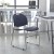 Flash Furniture RUT-188-NY-GG Hercules Navy Ultra-Compact Stack Chair with Silver Powder Coated Frame addl-1
