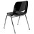 Flash Furniture RUT-18-BK-CHR-GG Hercules Black Ergonomic Shell Stack Chair with Chrome Frame and 18